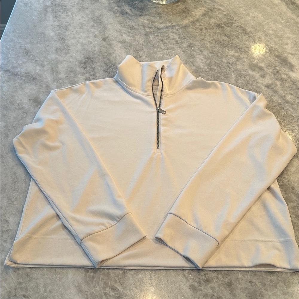 Athleta Seasoft 1/4 Zip Sweatshirt, Size L, Cream
